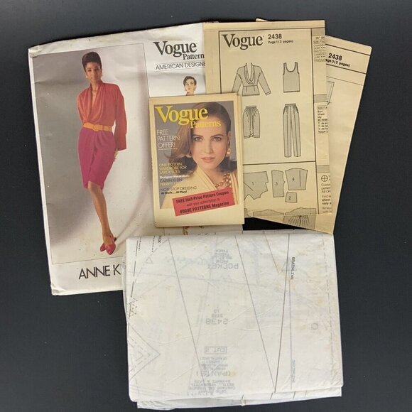 Vogue 2438 Anne Klein Top Camisole Skirt Pants 8 10 12 Sewing Pattern 1990 UNCUT - Picture 3 of 3